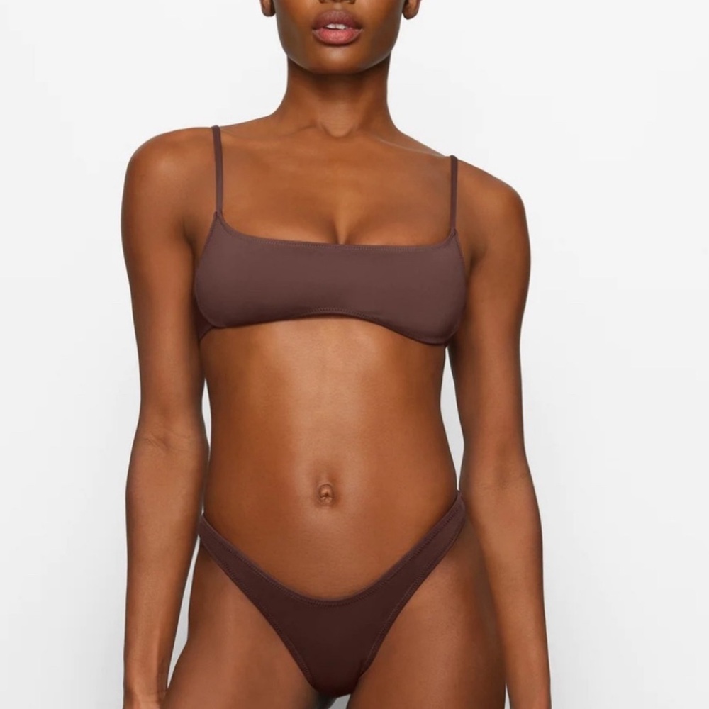 SKIMS Brown Two-Piece Bikini Set